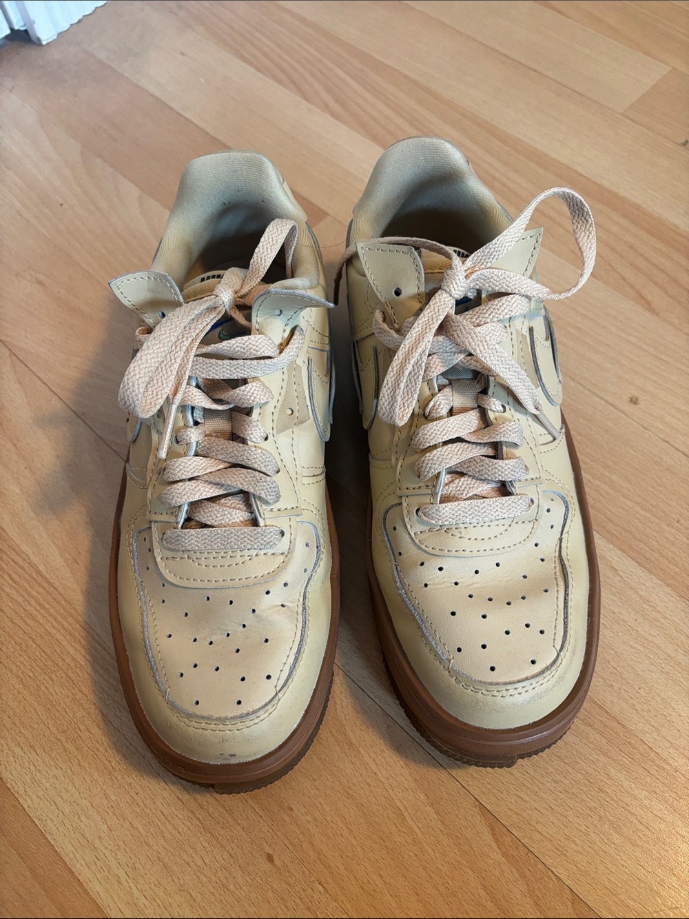 Nike Low-Top Leather Sneakers in Tan and Gum